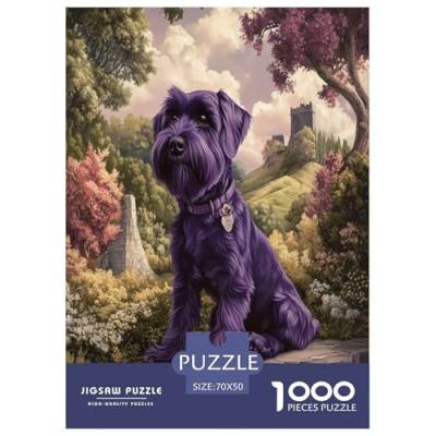 Schnauzer Puzzle 1000-teilige Schwer Puzzle Spielzeug Pädagogisches Spiel Impossible Herausforderungsspielzeug Für Erwachsene Und Kinder Ab 12 Jahren 70x50cm/1000pcs von ChengzeTCo